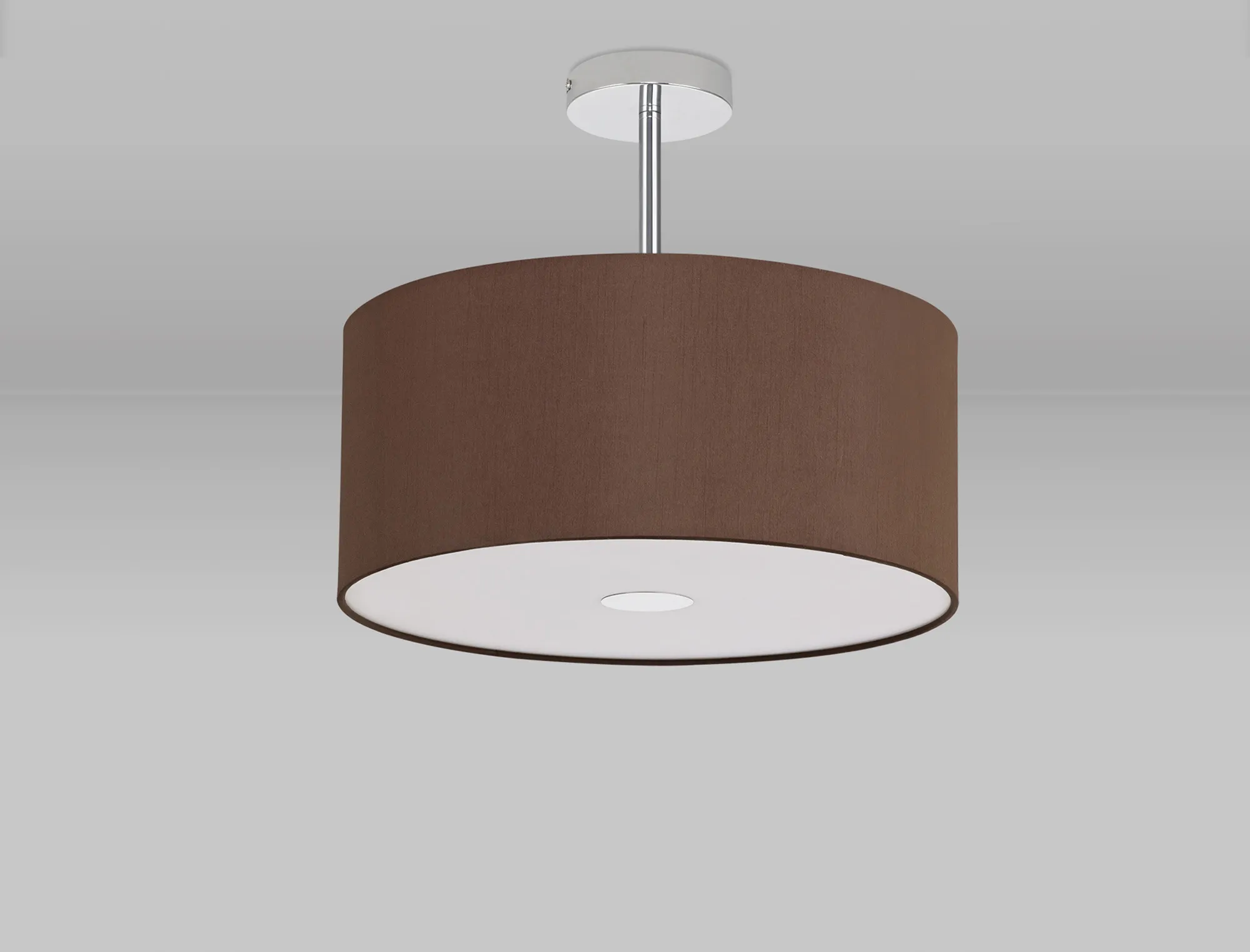 Baymont 40cm Semi Flush 3 Light Polished Chrome, Raw Cocoa/Grecian Bronze, Frosted Diffuser DK0322  Deco Baymont CH RC